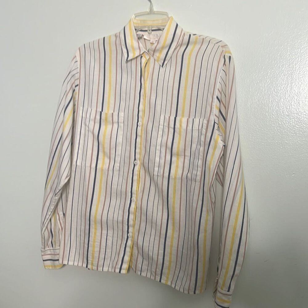 BETTY HANSON LINEN‎ STRIPED SHIRT SIZE 12 - Picture 2 of 6